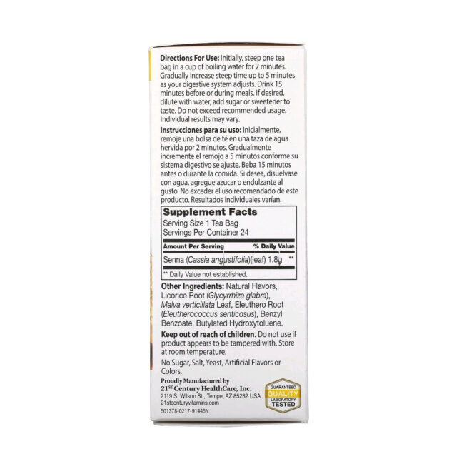 21st Century Herbal Slimming Tea Honey Lemon Fact
