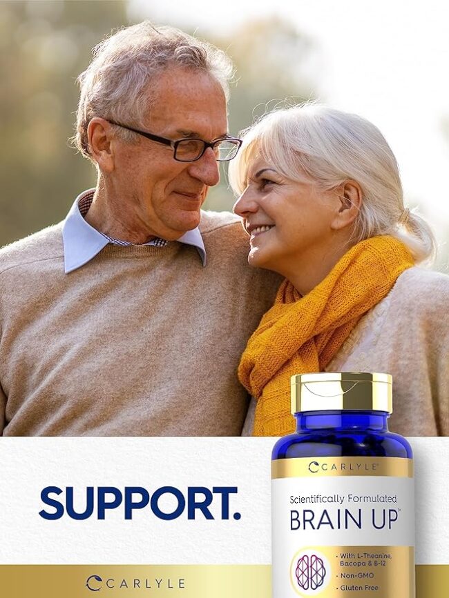 Carlyle Brain Up Supplement with L Theanine, Bacopa & B 12