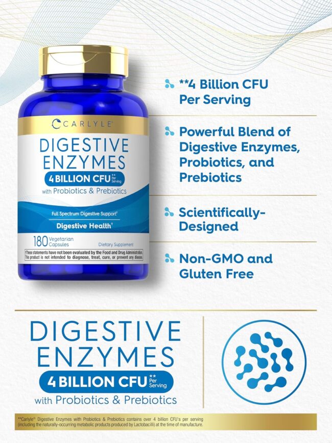 Carlyle Digestive Enzymes with Probiotics & Prebiotics Digestive Health