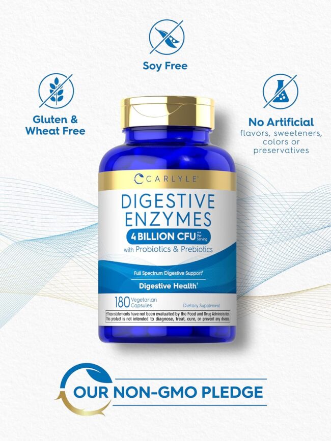 Carlyle Digestive Enzymes with Probiotics & Prebiotics Digestive Health