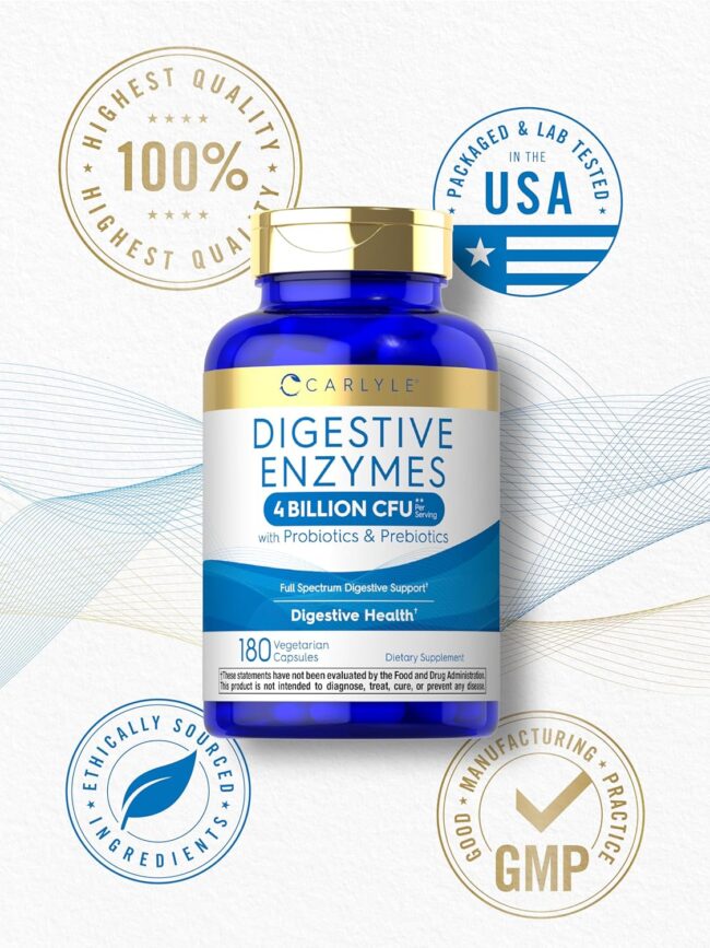 Carlyle Digestive Enzymes with Probiotics & Prebiotics Digestive Health