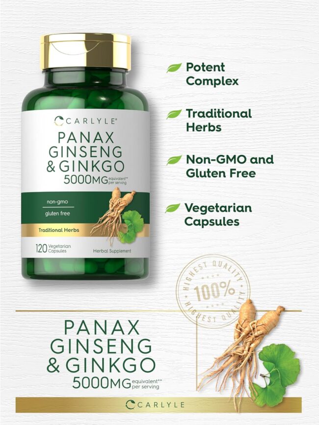 Carlyle Panax Ginseng & Ginkgo Biloba Supports Immune System