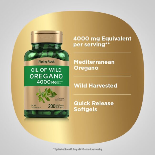 PipingRock Oil of Wild Oregano 4,000mg Per Serving 2