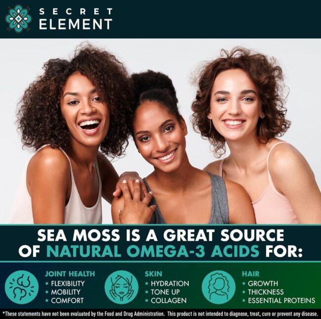 Secret Element Wild Crafted Sea Moss Bladderwrack + Burdock Root 2,000mg 4